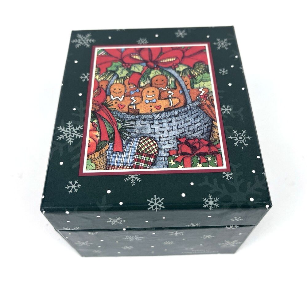 VTG Susan Winget Gingerbread Basket Christmas Ornament Hand painted Resin 1999